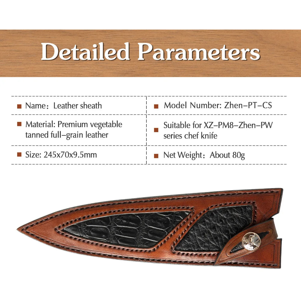 XINZUO Full-Grain Leather Knife Sheath | Chef & Utility Cover Leather Knife Sheath Axl Leather sheath 05 China Mainland