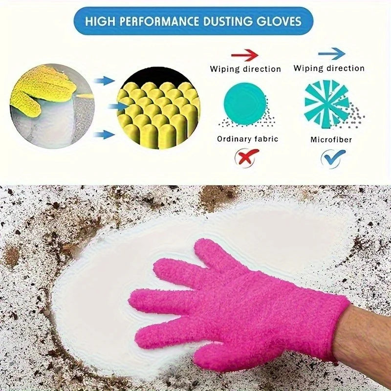 Microfiber Dusting Gloves – Stretchable Breathable Cleaning Mitts Microfiber Dusting Gloves Axl