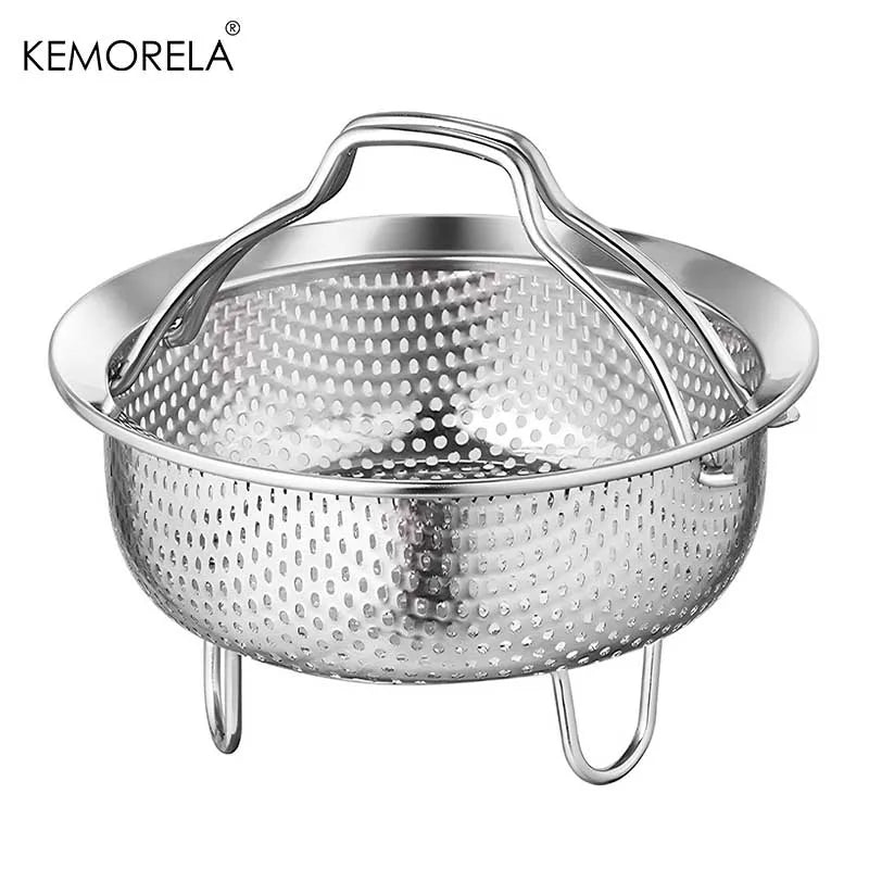KEMORELA Stainless Steel Steam Basket with Foldable Handle Steamer Basket Axl 14cm