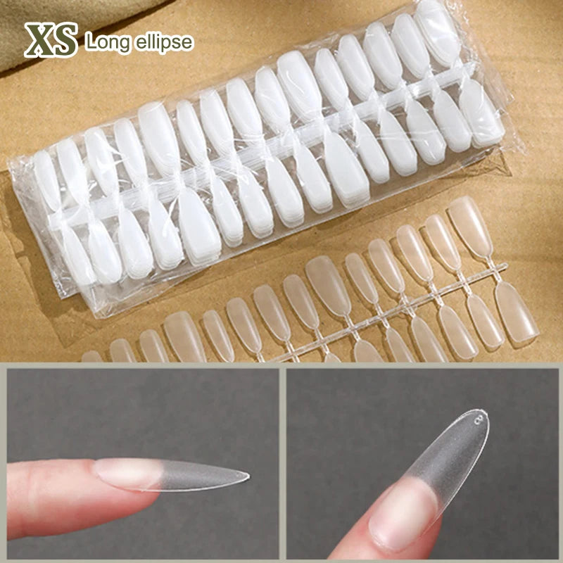 300 Pcs Matte & Clear False Nail Tips – Gel Extension DIY Kit