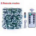 LED Copper Wire Fairy String Lights 8-Mode USB 5M 10M 20M LED String Lights Axl White with remote 20M