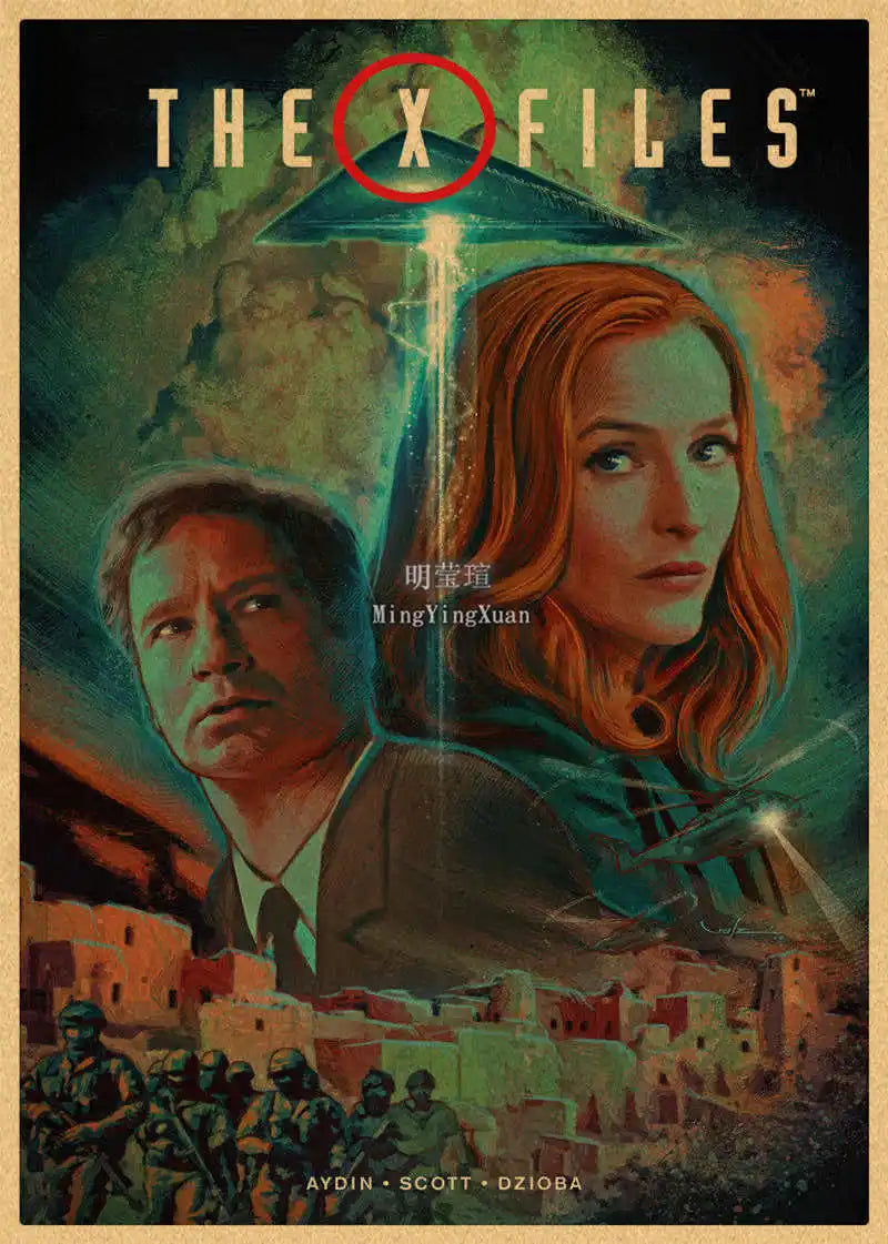 X-Files "I Want to Believe" UFO Alien Vintage Kraft Poster Vintage Wall Poster Axl 25 42x30cm