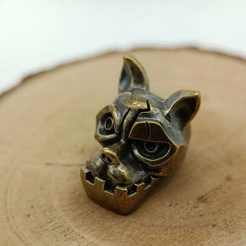 Bulldog Head Brass Bead – EDC Paracord Lanyard Pendant Paracord Pendant Bead Axl