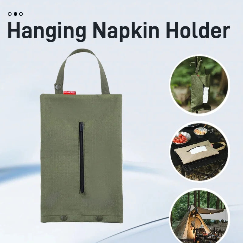 Hanging Napkin Holder – Portable Oxford Cloth Tissue Pouch Tissue Storage Pouch Axl