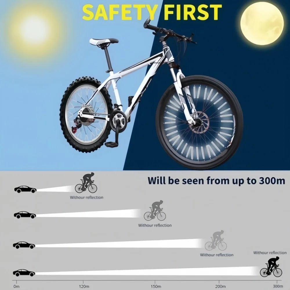 12-Pack Bike Spoke Reflectors – Waterproof Night Visibility Tubes Bike Spoke Reflectors Axl
