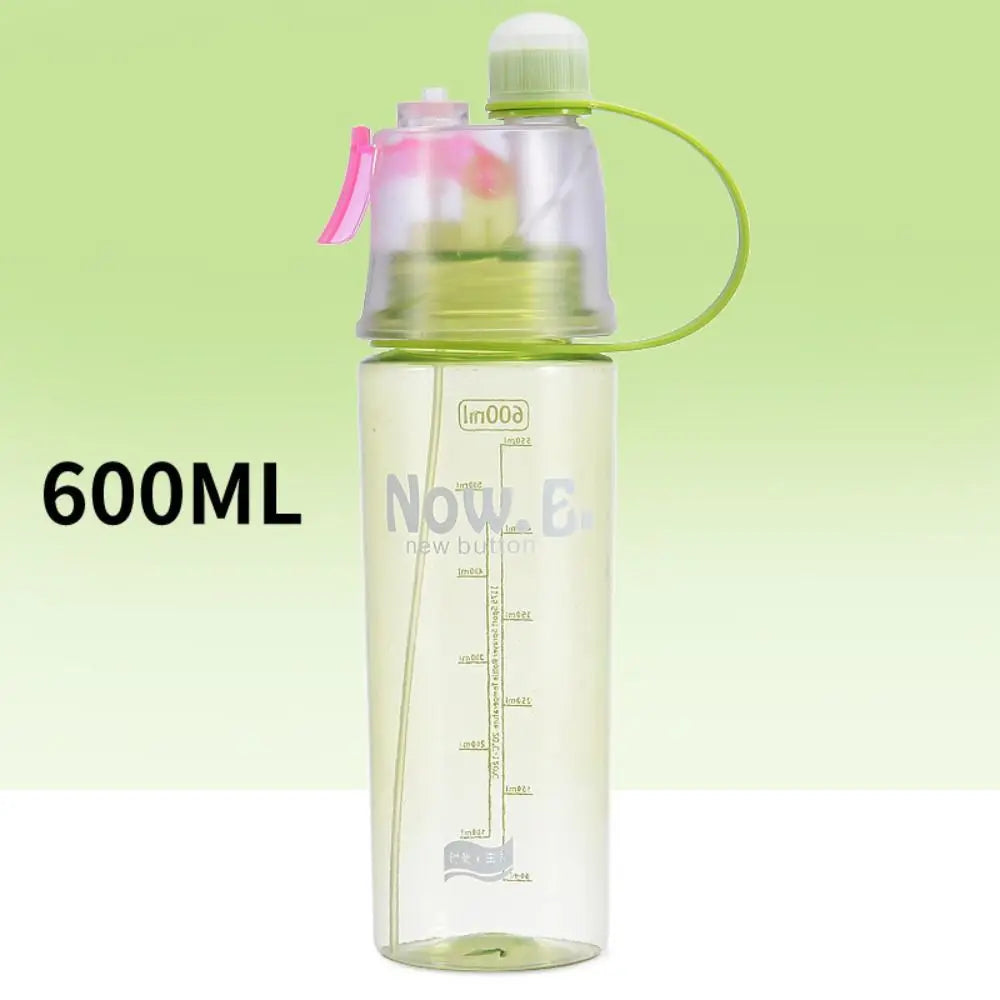 600ml Spray Water Bottle with Straw | Leak-Proof Sports Cup Spray Sports Water Bottle Axl green