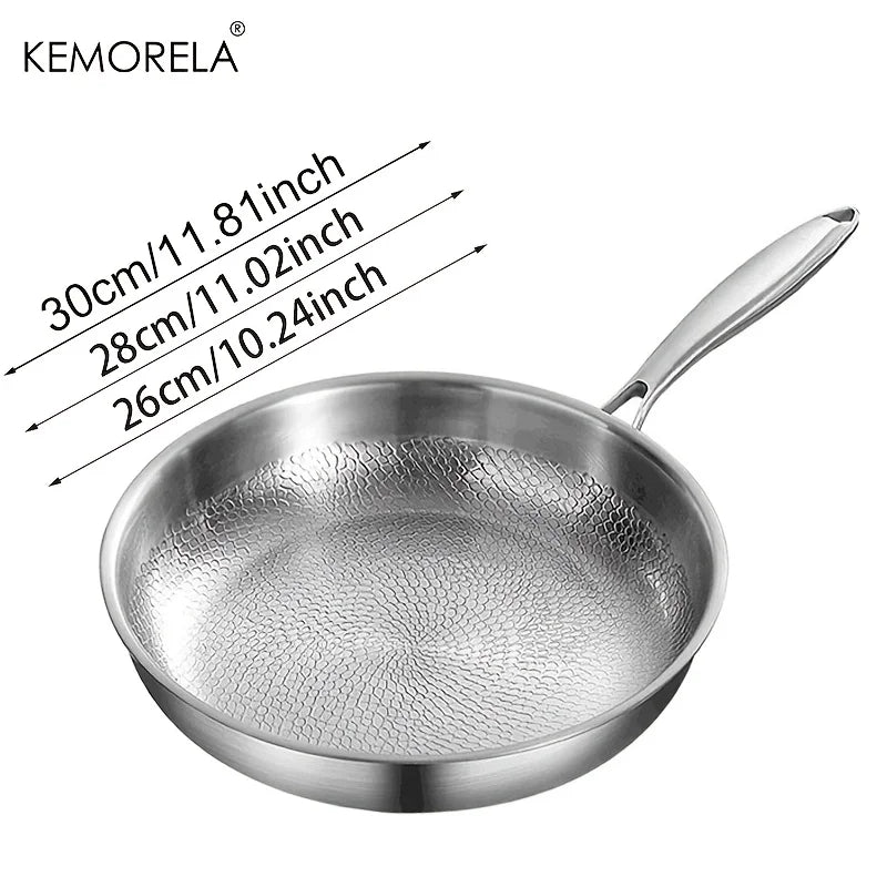 KEMORELA Hammered Steel Non-Stick Skillet 26/28/30cm Induction Non-Stick Skillet Axl