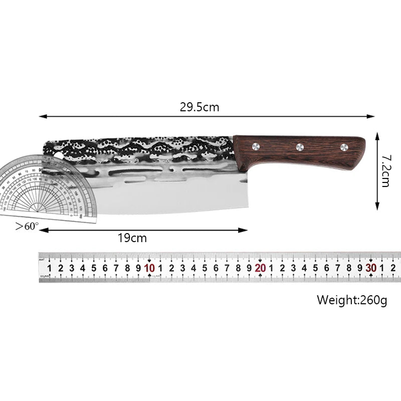 Forged Full Tang Nakiri Cleaver – Stainless Steel Chef Knife Kitchen Cleaver Knife Axl