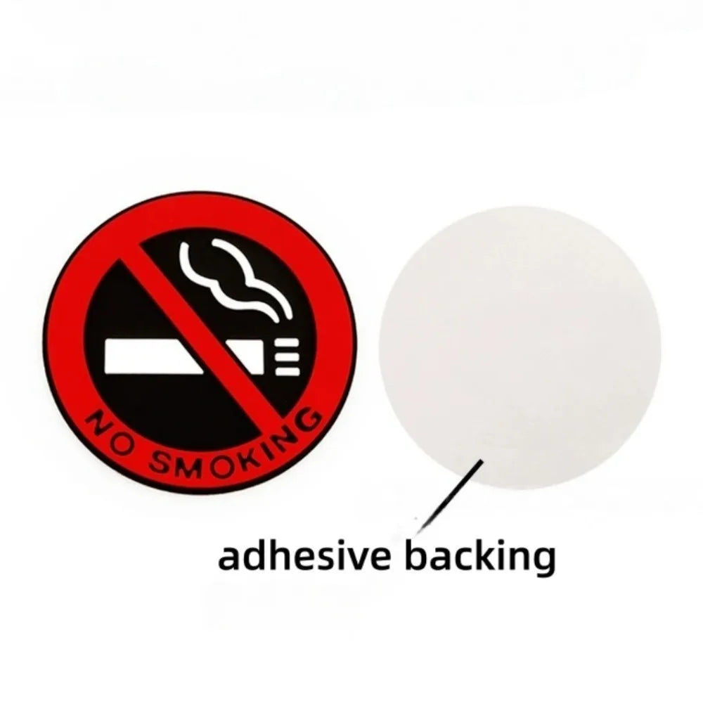5-Pack No Smoking Sign Stickers – Round Self-Adhesive Decals Warning Sign Sticker Axl