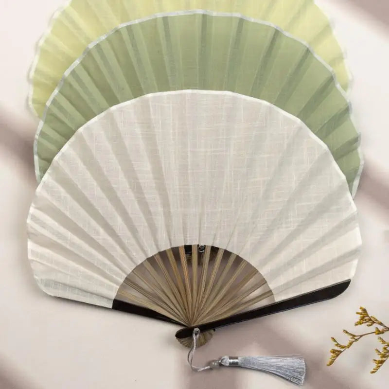 Chinese Folding Hand Fan – Cotton Linen & Bamboo | Women's Folding Hand Fan Axl