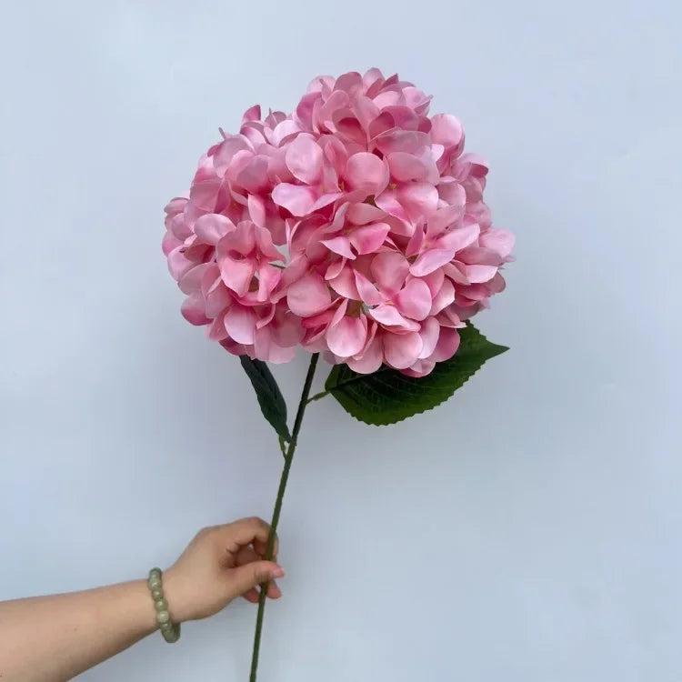 Large Hydrangea Artificial Flower Stems – 135 Petals, Candy Colors Artificial Flower Stems Axl Pink 3