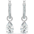 Huitan Water Drop CZ Dangle Earrings – Silver Wedding Jewelry Dangle Earrings Axl E1889