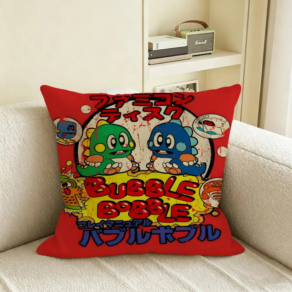 Bubble Bobble Linen Cushion Cover | Sofa, Bed & Chair Decor Decorative Cushion Cover Axl White2 50X50cm