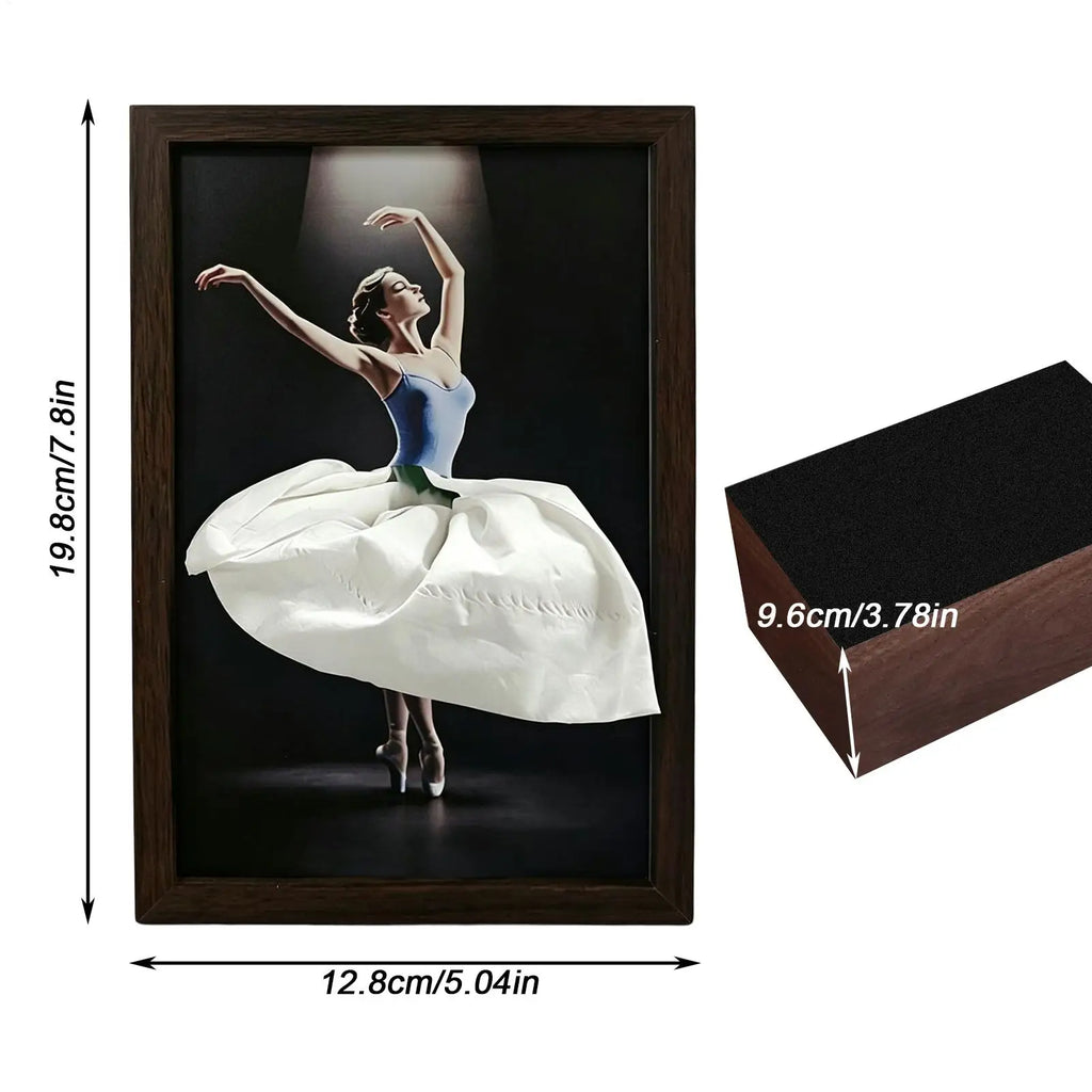 Wooden Ballet Dancer Tissue Box – Elegant Ballerina Dispenser Tissue Box Cover Axl