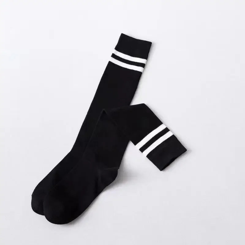 Women's Striped Cotton Calf Socks – JK College Style Pile Socks Cotton Calf Socks Axl 1 One Size