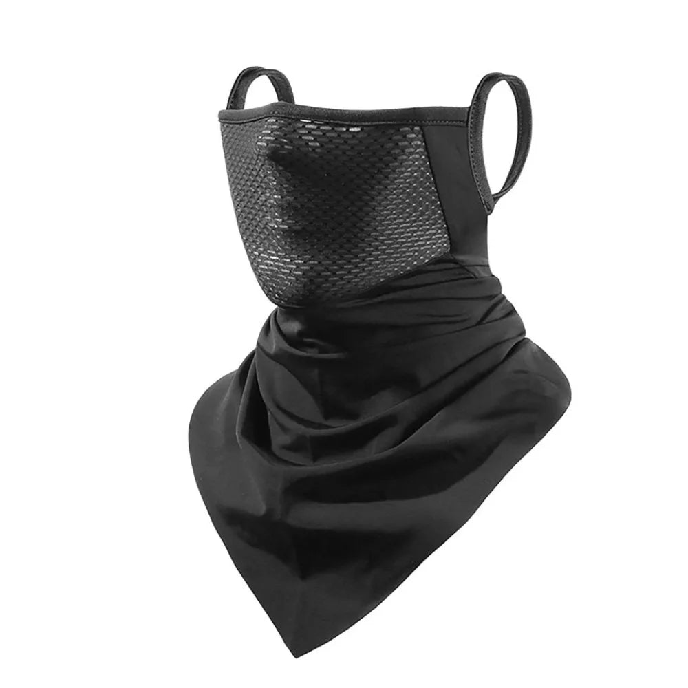 Ice Silk Face Cover – Breathable UV Scarf with Ear Hooks UV Face Scarf Axl Grey