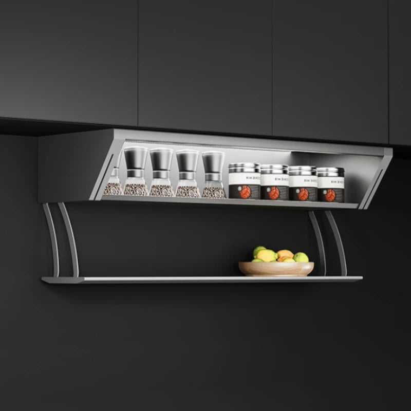 Foldable 2-Tier Wall Kitchen Rack – Aluminum Alloy Organizer Wall Storage Rack Axl