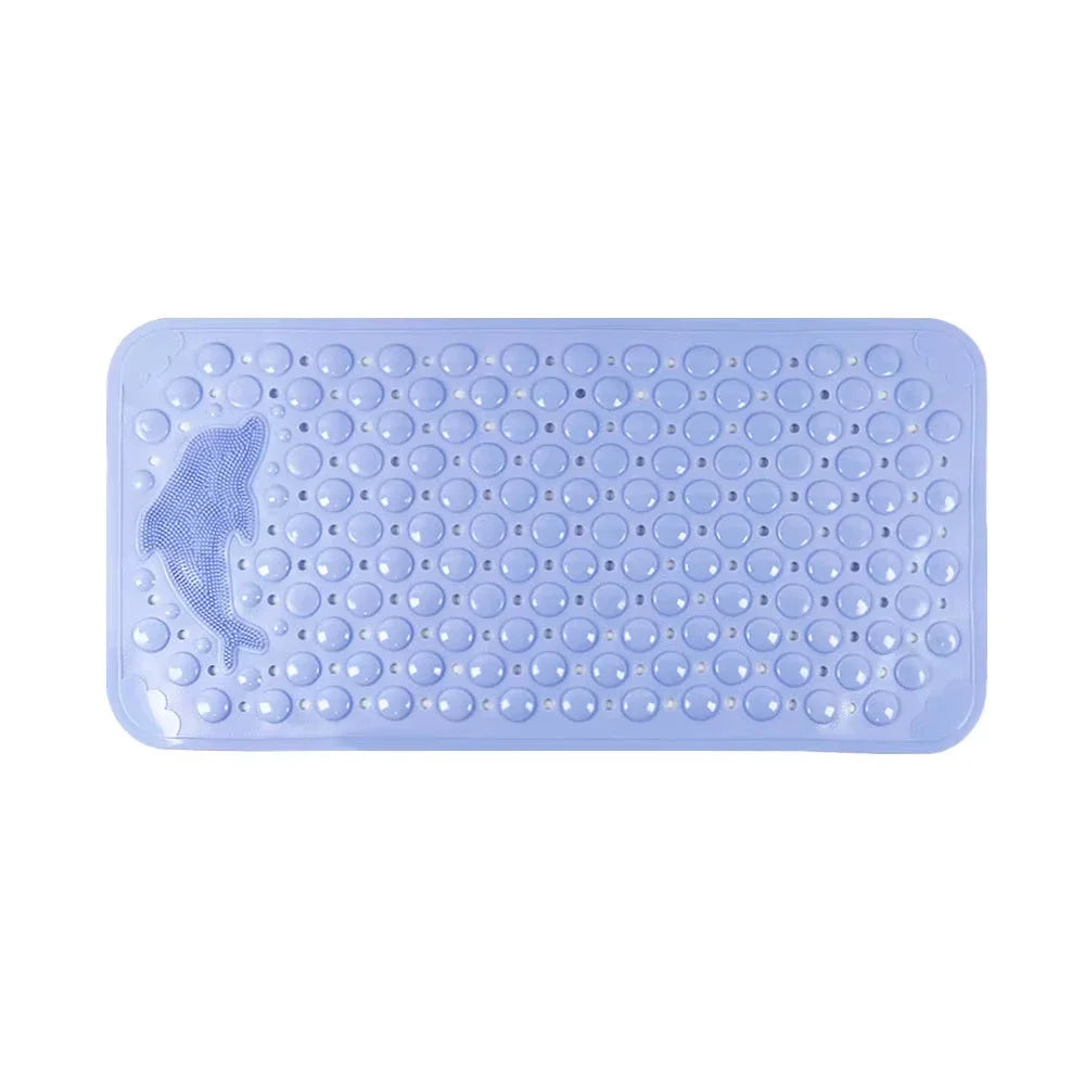 PVC Non-Slip Massage Bath Mat 35×70cm | Dolphin Pattern Non-Slip Bath Mat Axl Light Blue 35x70cm