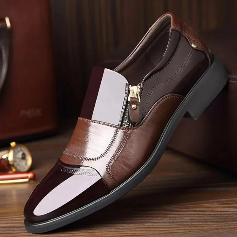 YBQJOO Men's Pointed Toe Zipper Loafers | Business Casual Shoes Men's Loafers Axl