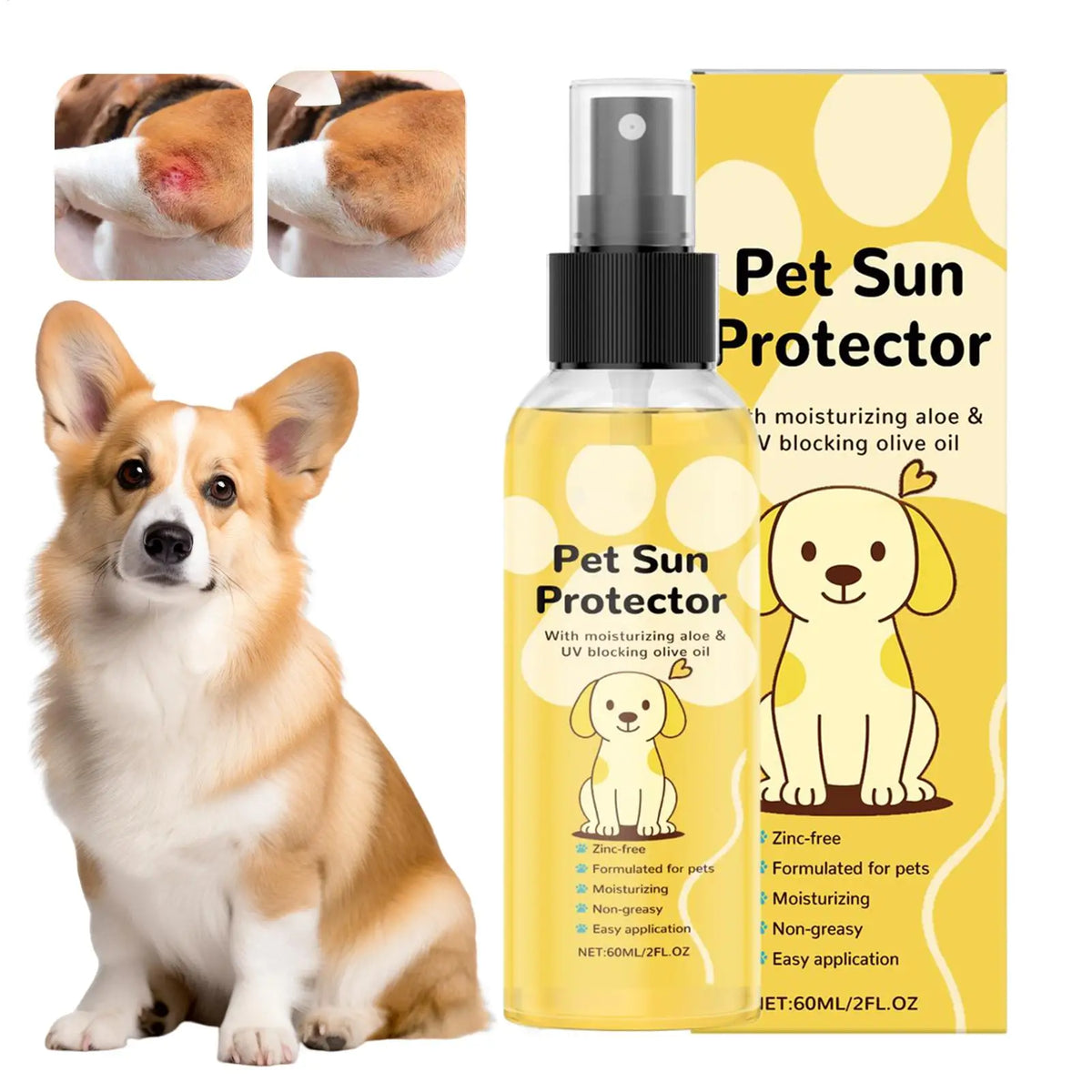 Dog Sunscreen Spray – UVA/UVB Protection for Paws & Nose Pet Sunscreen Spray Axl