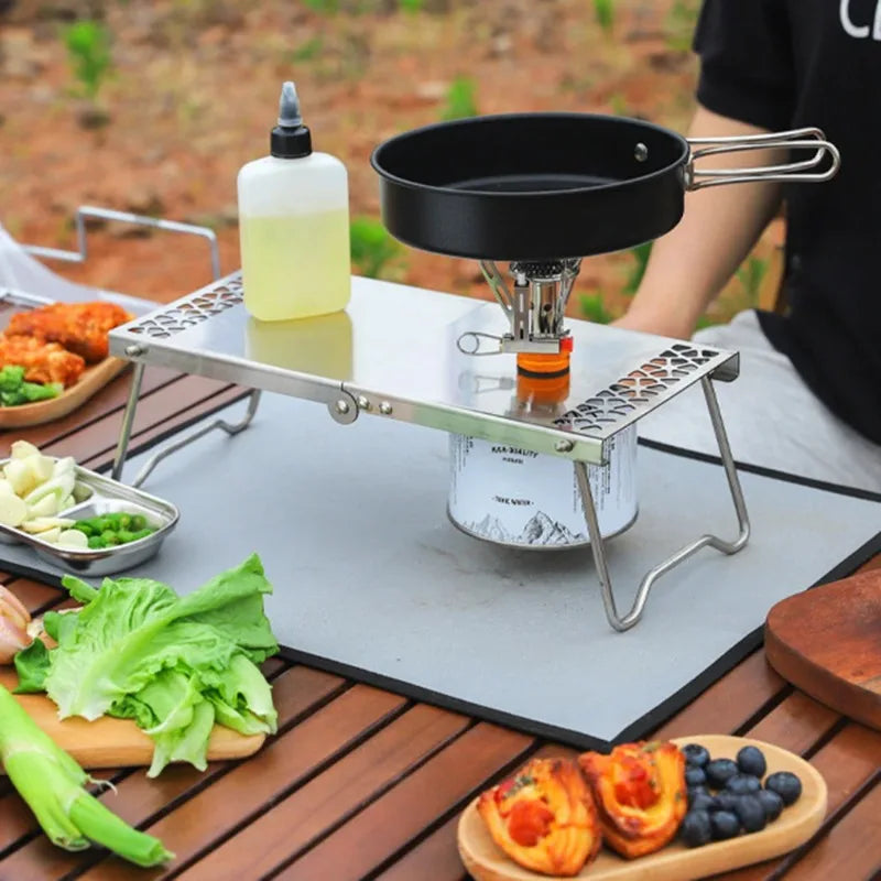 Folding Camping Stove Table – Lightweight Stainless Steel Folding Camp Table Axl