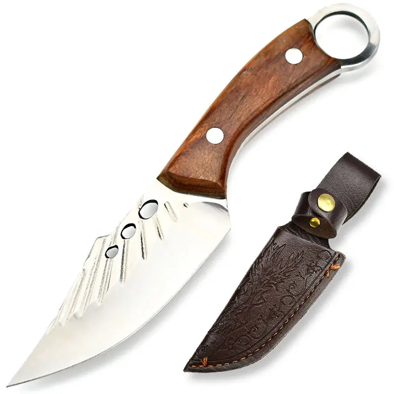Hand-Forged Ring Knife – Stainless Steel Meat Cleaver Forged Kitchen Cleaver Axl