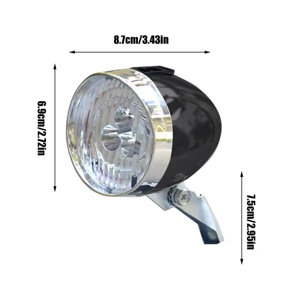 Retro Bike Headlight – USB Rechargeable 3 LED Front Light Bicycle Headlight Axl Black