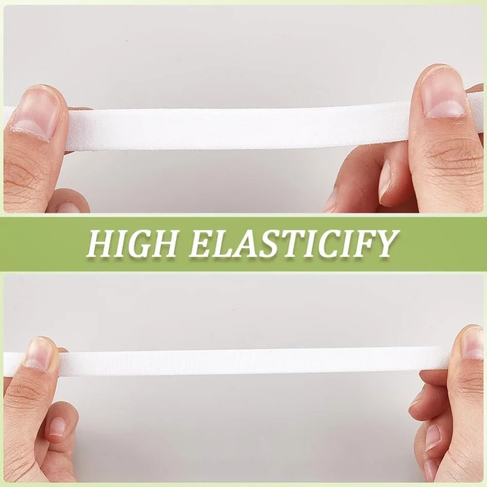 Polyester Elastic Band 11mm x 36 Yards White Sewing Ribbon Roll Sewing Elastic Band Axl