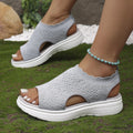 Women's Slip-On Mesh Wedge Platform Sandals – Large Sizes Wedge Platform Sandals Axl Gray 38