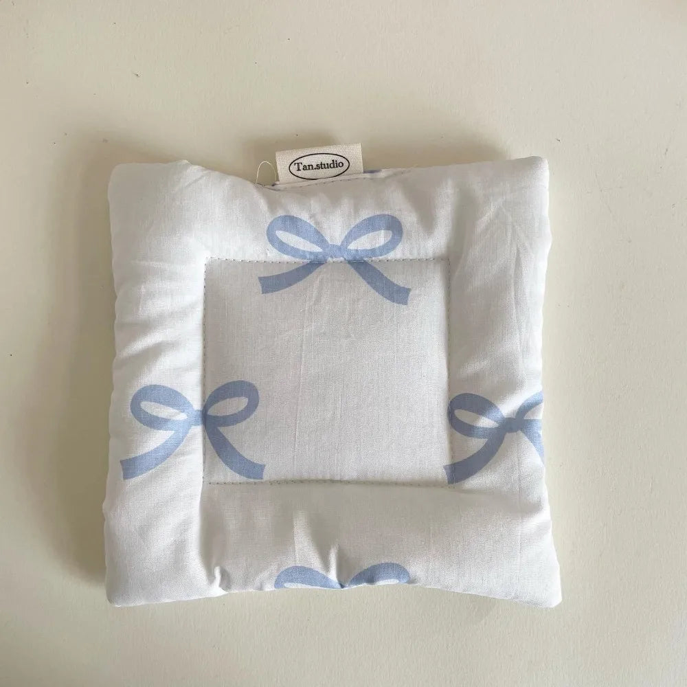Korean Bow Cotton Coaster – Double-Sided Fabric Mat & Key Tray Cotton Coaster Mat Axl 5