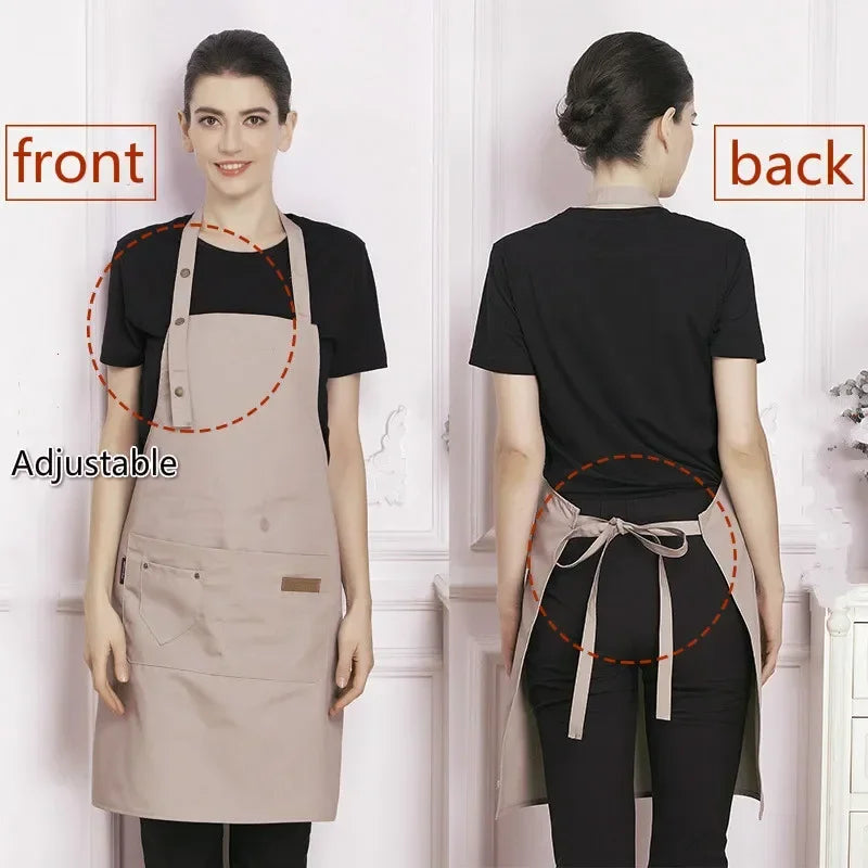 Canvas Bib Apron for Cooking, BBQ & Hairdressing – Unisex Bib Apron Axl