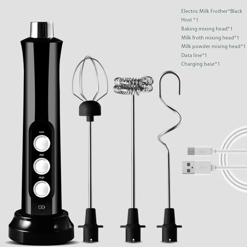 BALASHOV 3-in-1 Rechargeable Handheld Milk Frother & Coffee Wand Milk Frother Axl black