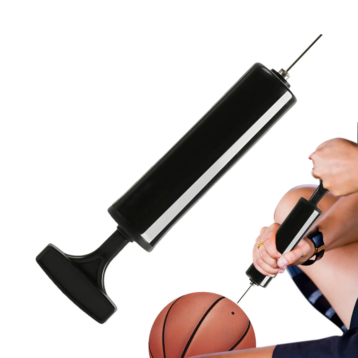 Handheld Sports Ball Pump with Needle – Portable Air Inflator Sports Ball Pump Axl