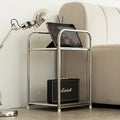 Modern Stainless Steel Side Table & Nightstand Shelving Unit Metal Side Table Axl Silver