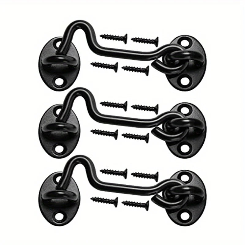 Rust-Resistant Sliding Barn Door Lock – Eye Hook Latch & Screws Door Lock Latch Axl 3pcs