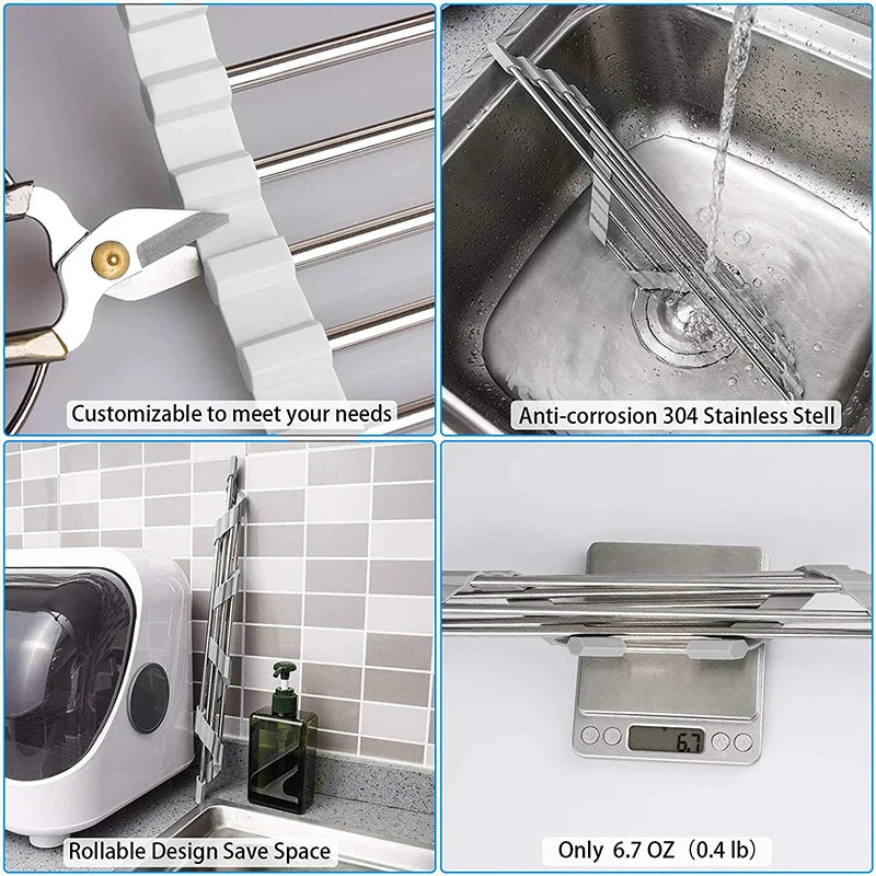 Triangle Foldable Dish Drying Rack – Stainless Steel Sink Caddy Dish Drying Rack Axl