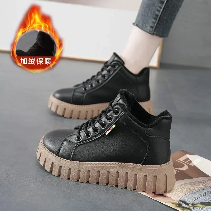 Women's Warm Mid-Calf Snow Boots – Non-Slip Platform Sole Women's Snow Boots Axl black 37