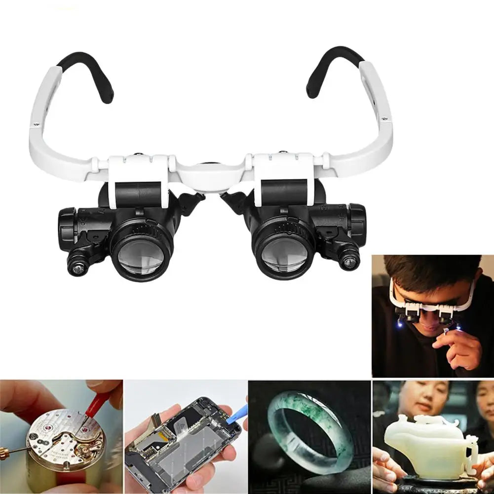LED Head Magnifier Loupe – 8X 15X 23X Adjustable Headband Head Magnifier Loupe Axl