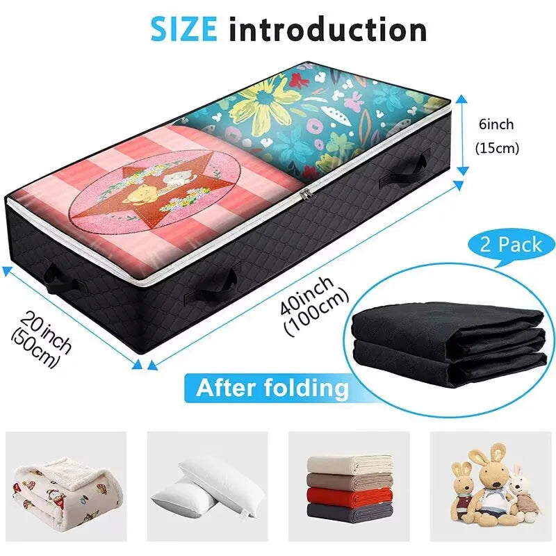 Underbed Storage Bag – Foldable Dustproof Quilt Organizer Underbed Storage Bag Axl