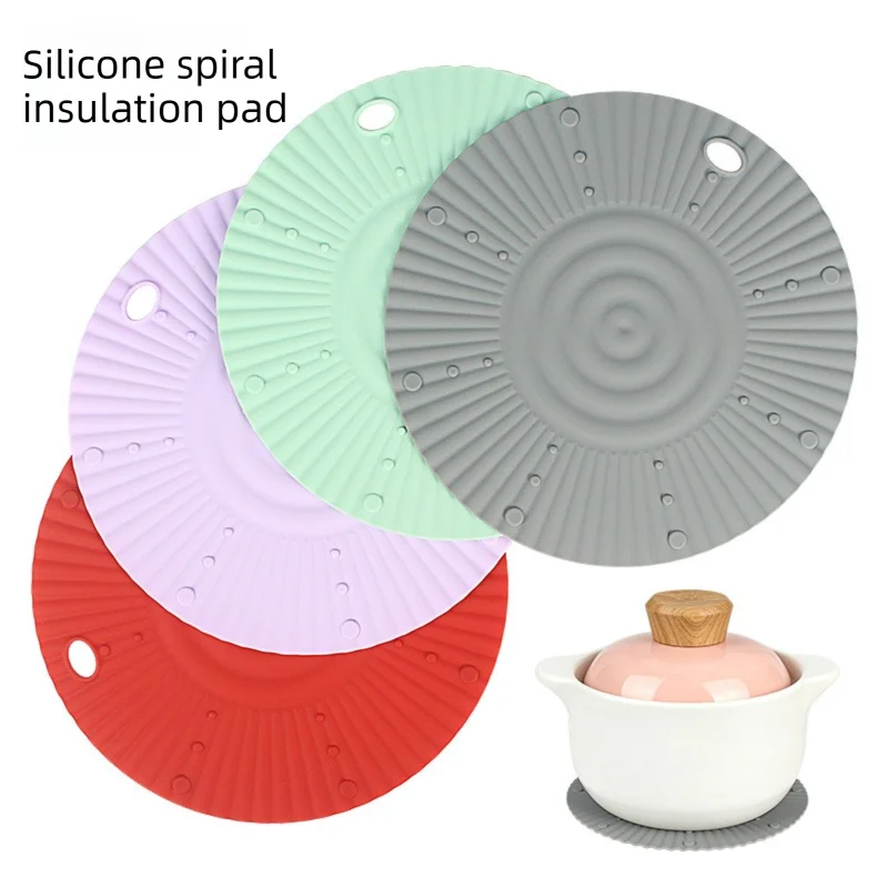 Silicone Heat Resistant Mat – Round Non-Slip Hot Pot Trivet Kitchen Trivet Mat Axl