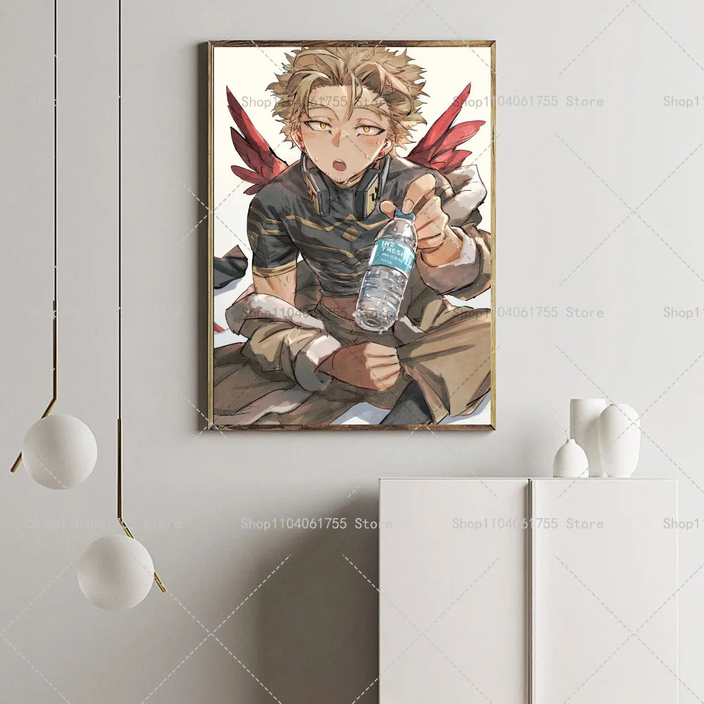 My Hero Academia Hawks Anime Poster – Waterproof Wall Sticker Anime Wall Poster Axl