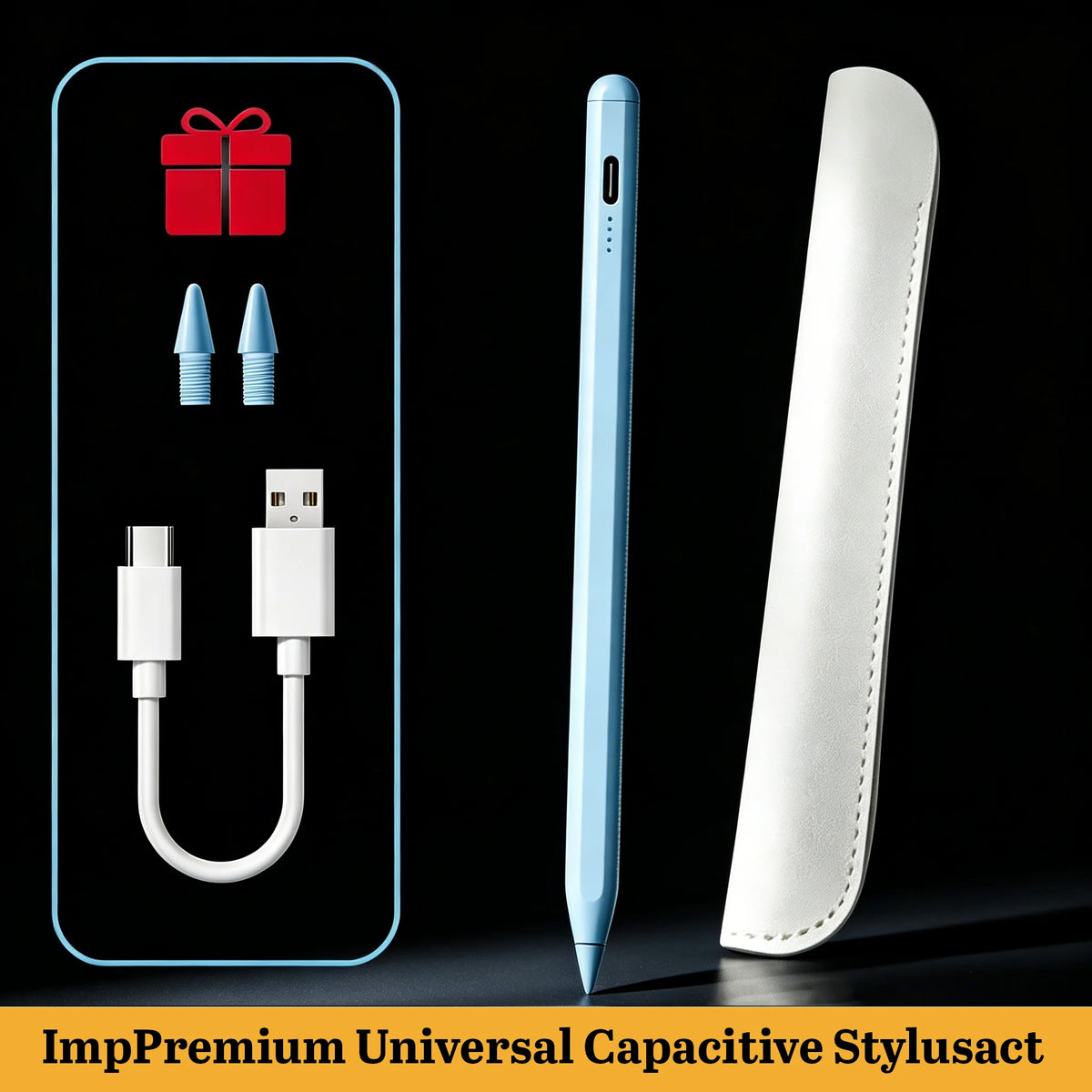 Universal Stylus Pen for Android & iOS Tablets – USB-C Rechargeable Tablet Stylus Pen Axl Blue