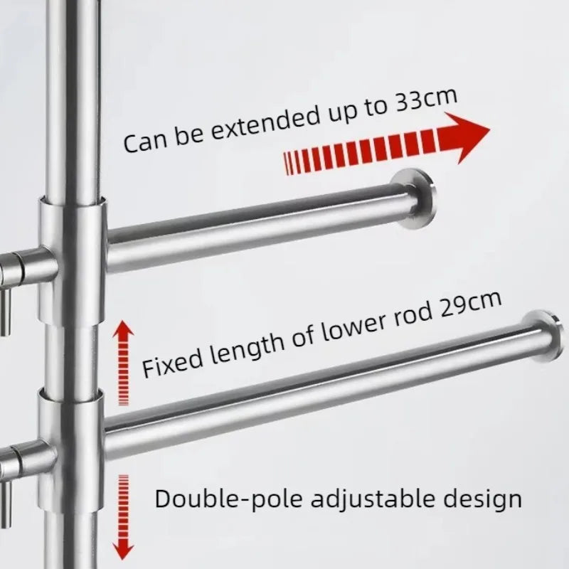 Rotating Stainless Steel Freestanding Towel Rack | Modern Bath Standing Towel Rack Axl