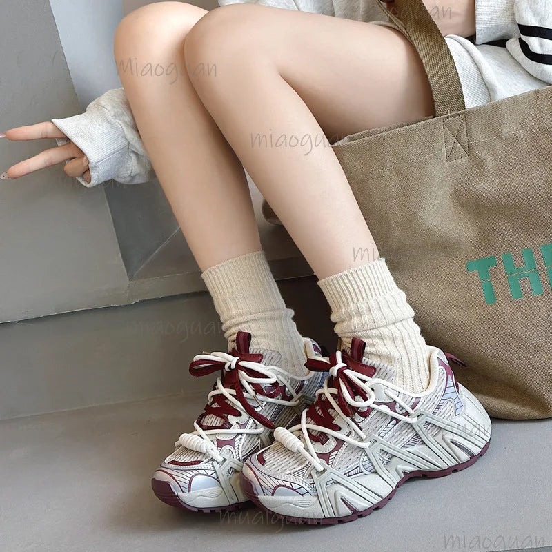 Women's Chunky Platform Sneakers – Breathable Mesh Casual Shoes Chunky Platform Sneakers Axl