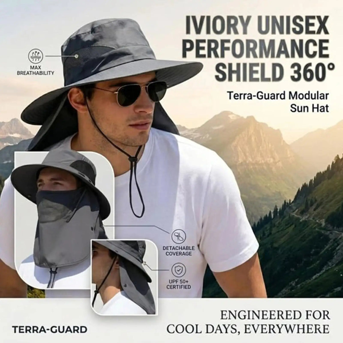 UV Sun Hat with Neck Flap – Fishing, Hiking & Outdoor Cap Outdoor Sun Hat Axl