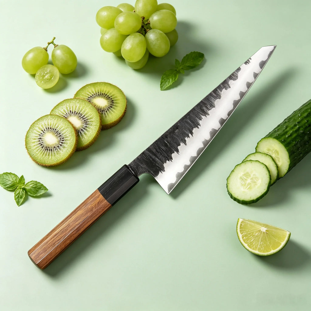 Japanese Kiritsuke Chef Knife – Clad Steel & Wood Handle Chef Knife Axl
