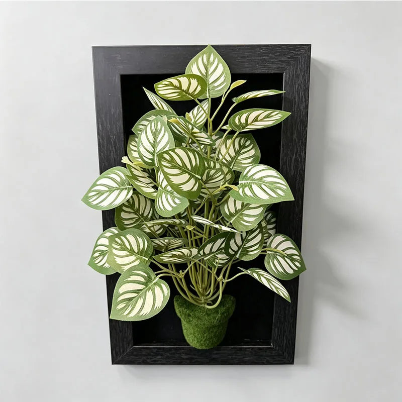 3D Shadow Box Preserved Zebra Leaves Dried Flower Decor Gift Floral Shadow Box Axl