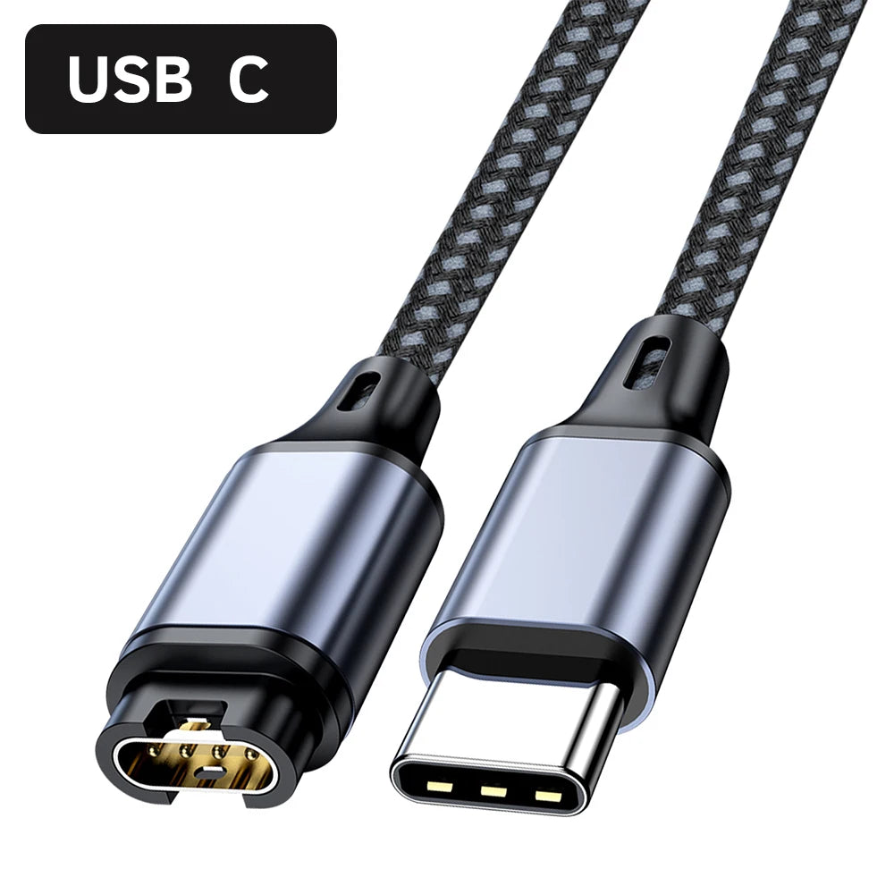 Type-C USB Charger Cable for Garmin Fenix, Venu & Forerunner Smartwatch Charger Cable Axl USB C Blue