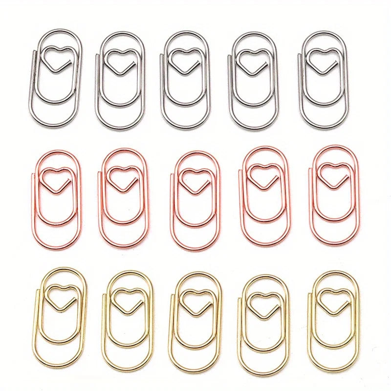 100 Pcs Mini Heart Shaped Paper Clips – Cute Decorative Clips Decorative Paper Clips Axl