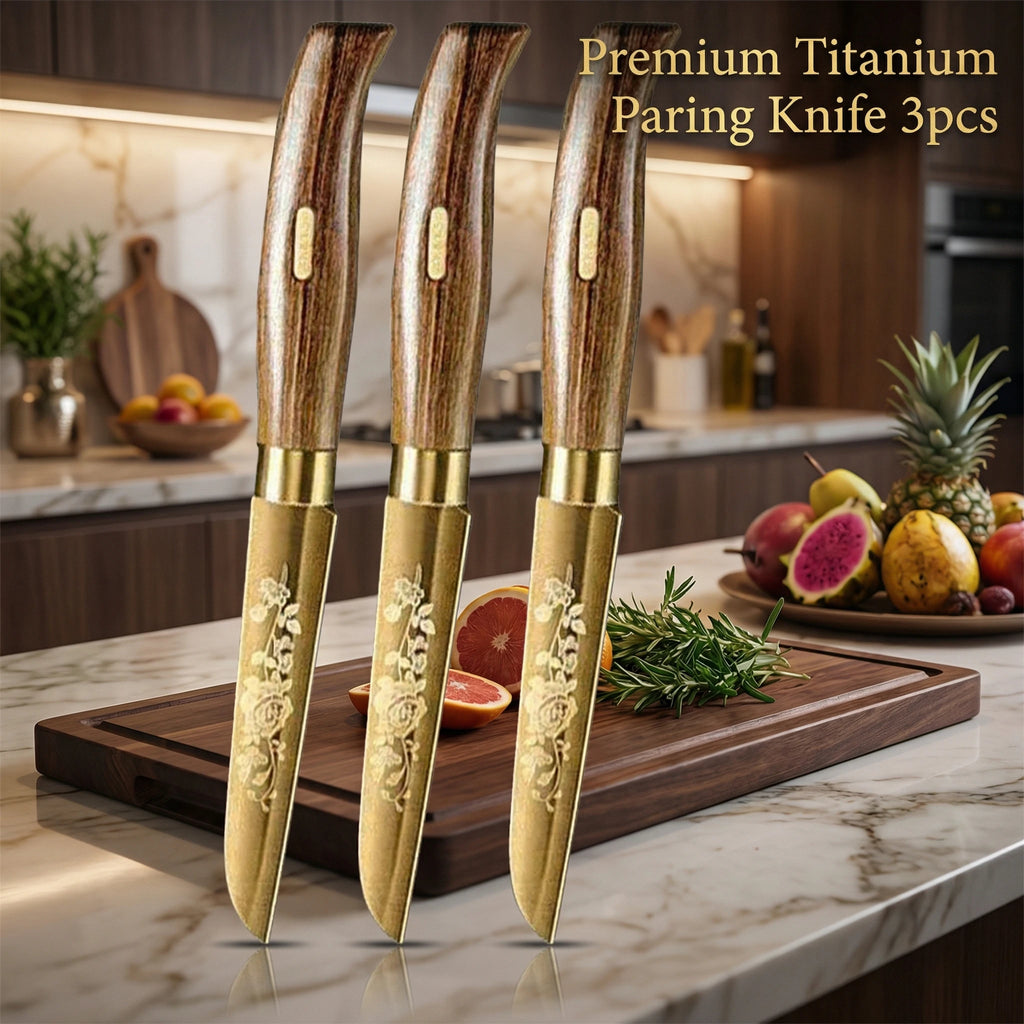 3-Piece Stainless Steel Paring Knife & Peeler Set | Kitchen Paring Knife Set Axl